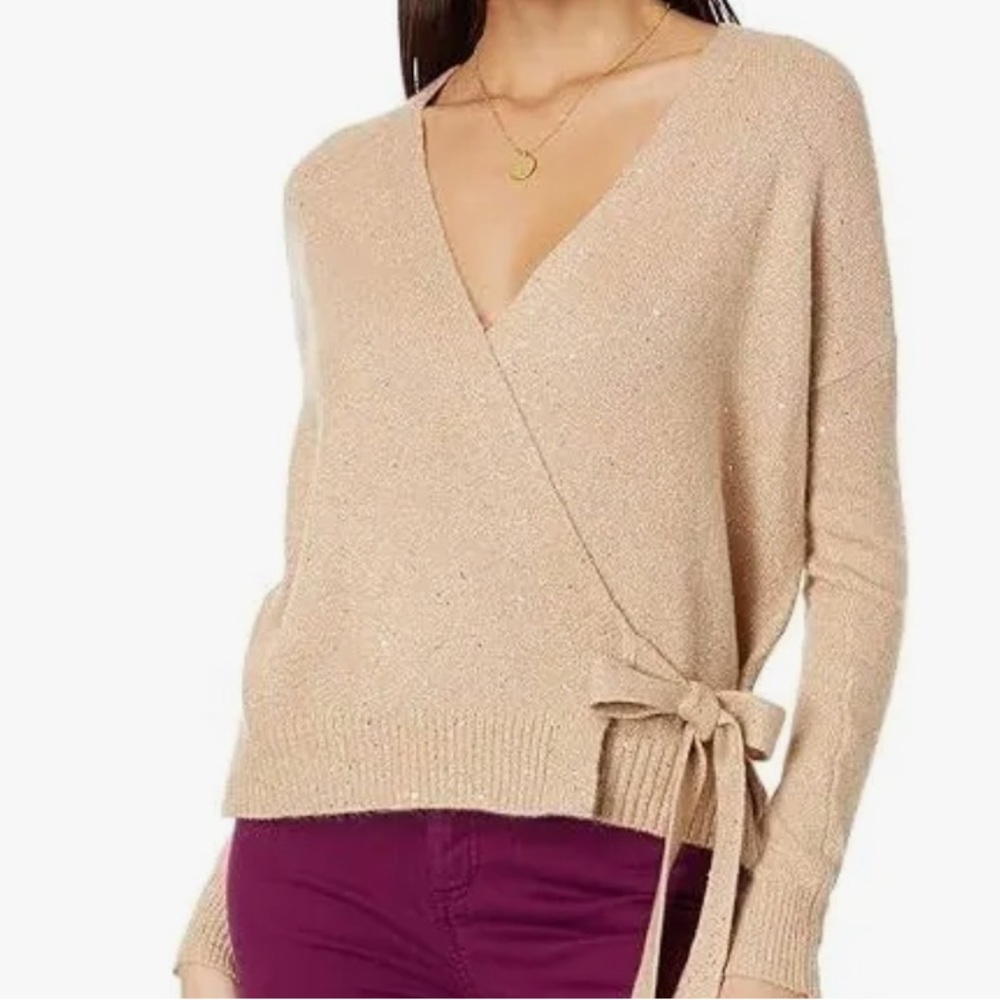 Lilly Pulitzer Dixie Wrap Sweater Tan/Gold NWT Sz XL